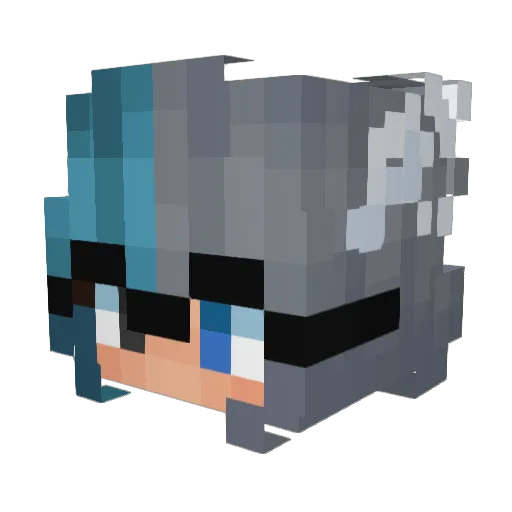 Univers321 Minecraft avatar head, 3D render