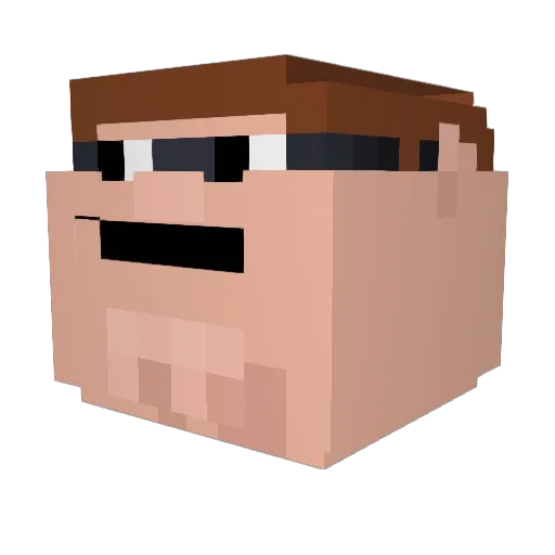 Univss Minecraft avatar head, 3D render