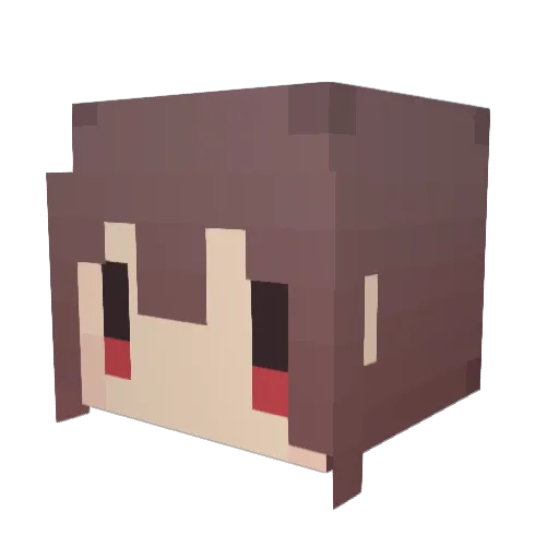 Unizaemon Minecraft avatar head, 3D render