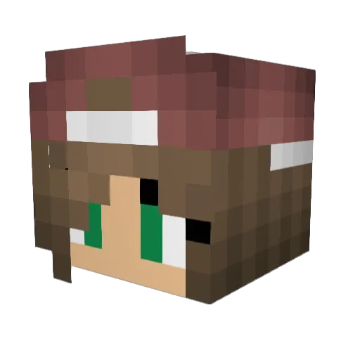 UnknowLexnne Minecraft avatar head, 3D render
