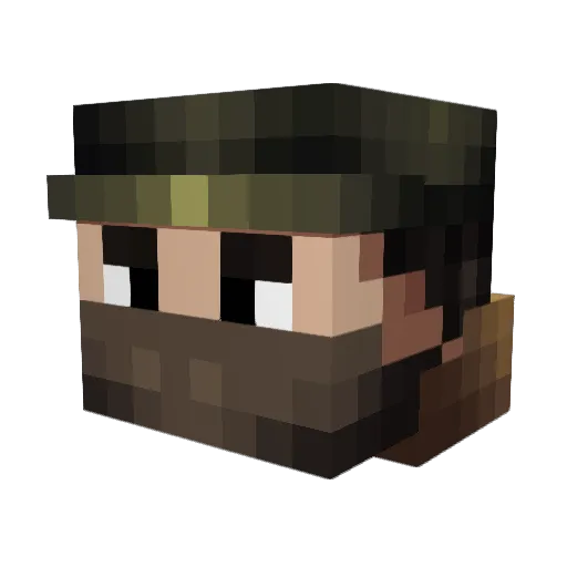 Unknown1332 Minecraft avatar head, 3D render
