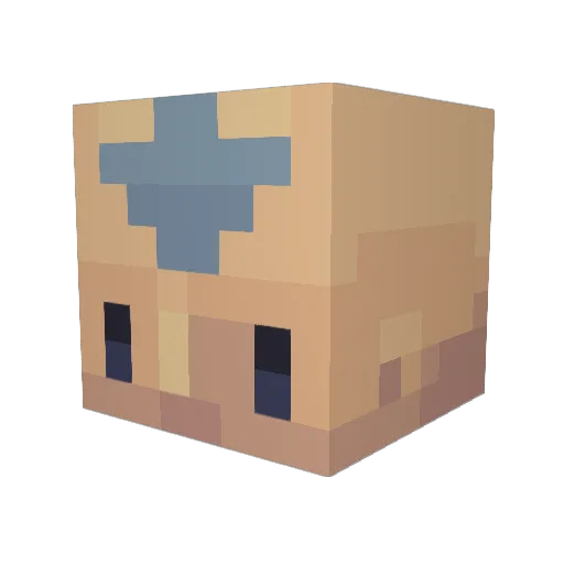 Unknown_no21 Minecraft avatar head, 3D render