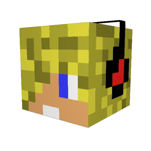 Unleashed_Monkey Minecraft avatar head, 3D render