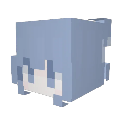 Unleft Minecraft avatar head, 3D render