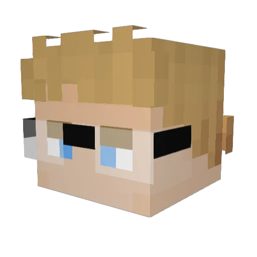 UnlikeDaffy Minecraft avatar head, 3D render