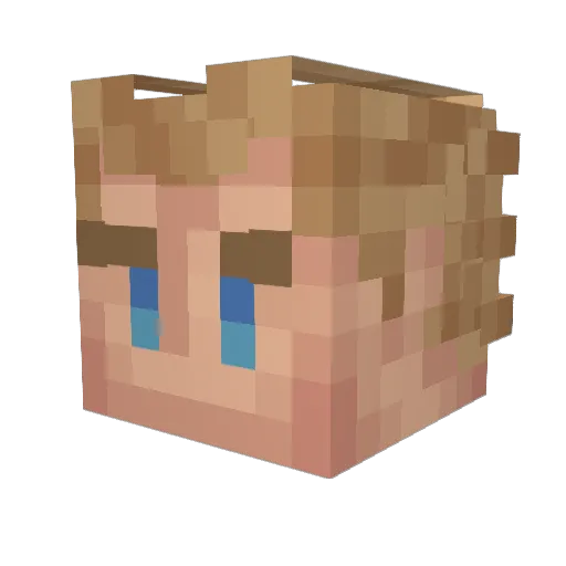 UnlikelyDman Minecraft avatar head, 3D render