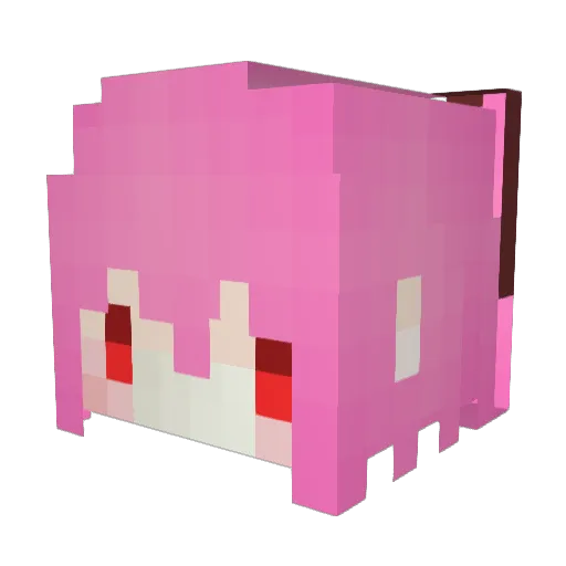 Unlistened Minecraft avatar head, 3D render