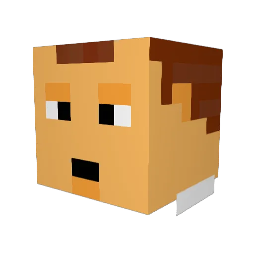 UnlivedQuill62 Minecraft avatar head, 3D render