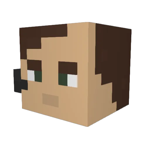 UnluckyAce7 Minecraft avatar head, 3D render