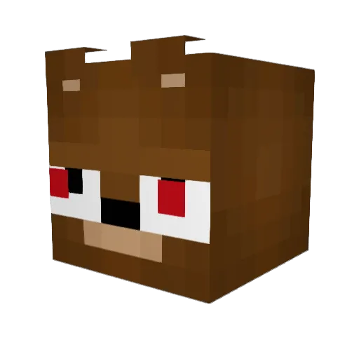 UnluckyMate Minecraft avatar head, 3D render