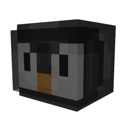 UnluckyPenguin Minecraft avatar head, 3D render