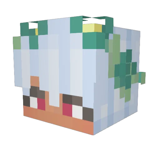 Unluckyer Minecraft avatar head, 3D render