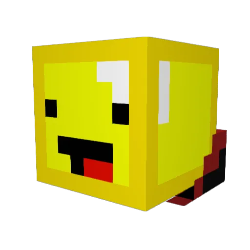Unnerved Minecraft avatar head, 3D render