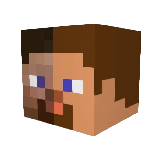 Unnknxwn Minecraft avatar head, 3D render