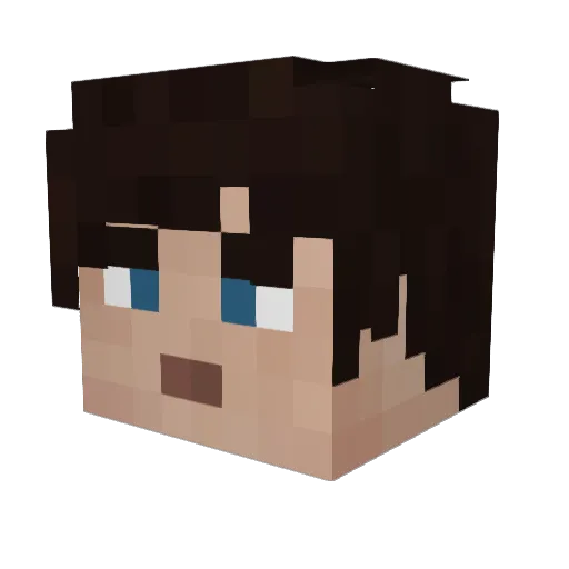 Unnu101 Minecraft avatar head, 3D render