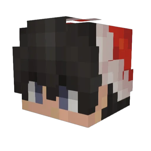 UnoFlipCard Minecraft avatar head, 3D render