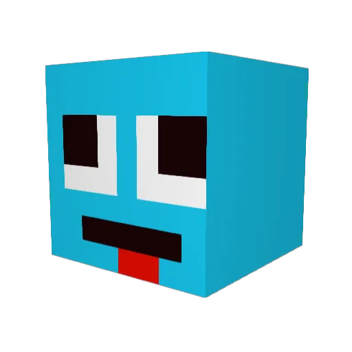 UnoMeansTwo Minecraft avatar head, 3D render