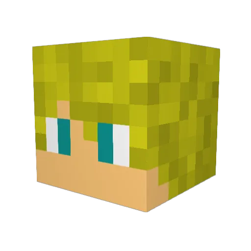 Unocole Minecraft avatar head, 3D render