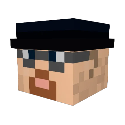 UnoffensiveProf Minecraft avatar head, 3D render