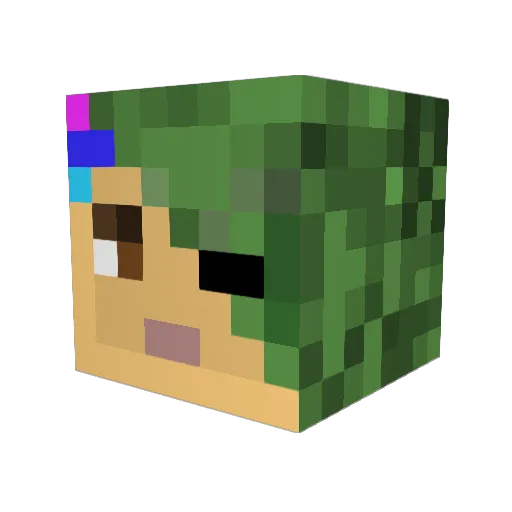 Unojoss Minecraft avatar head, 3D render