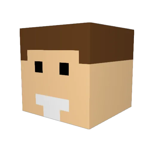 Unomatrix Minecraft avatar head, 3D render
