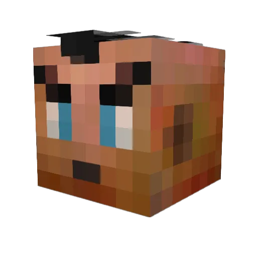Unomera Minecraft avatar head, 3D render