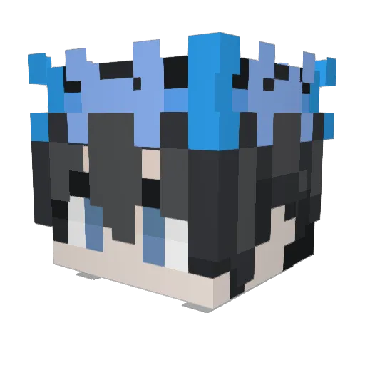 UnomiyaXD Minecraft avatar head, 3D render