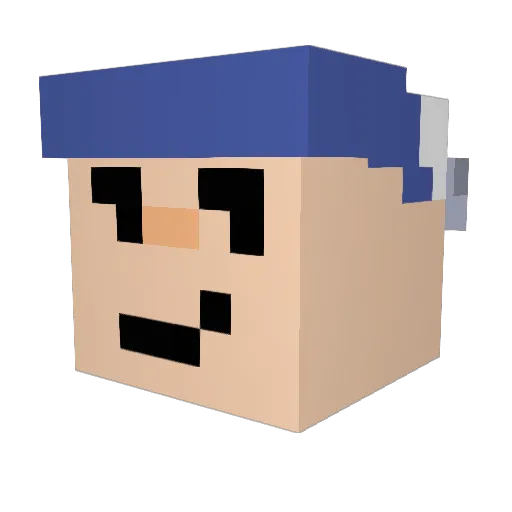 Unong1119 Minecraft avatar head, 3D render