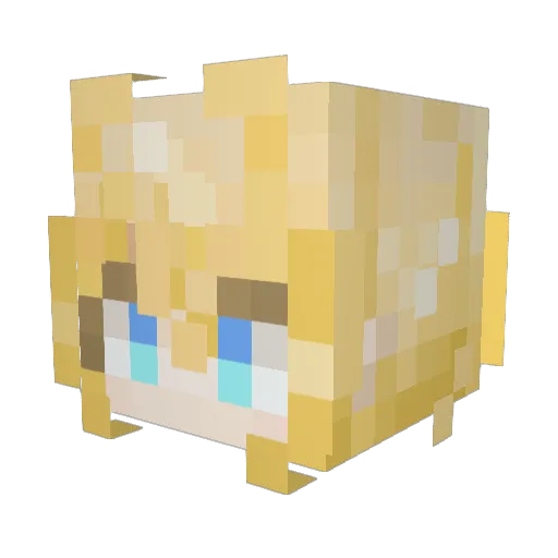 Unoriginal1O5 Minecraft avatar head, 3D render