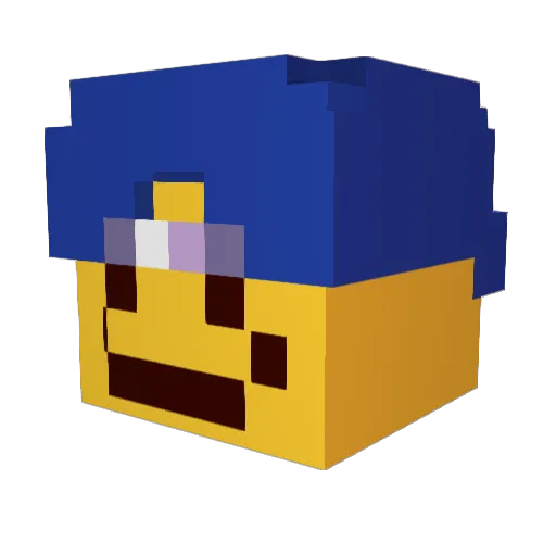 UnoriginalBro Minecraft avatar head, 3D render