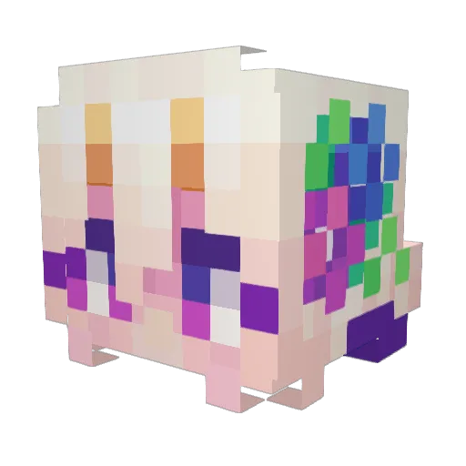 UnoriginalPun Minecraft avatar head, 3D render