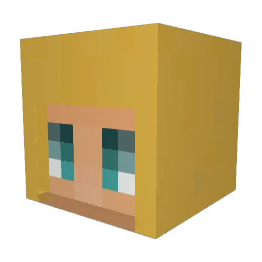 Unosmyga Minecraft avatar head, 3D render
