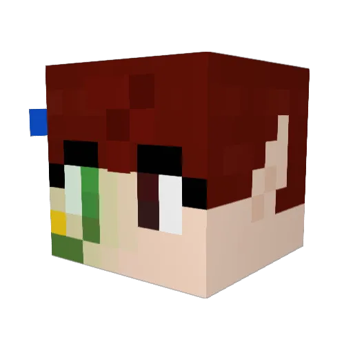 Unostar Minecraft avatar head, 3D render