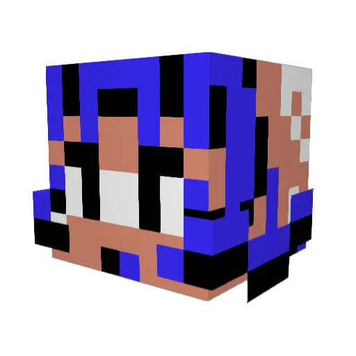 Unownly Minecraft avatar head, 3D render