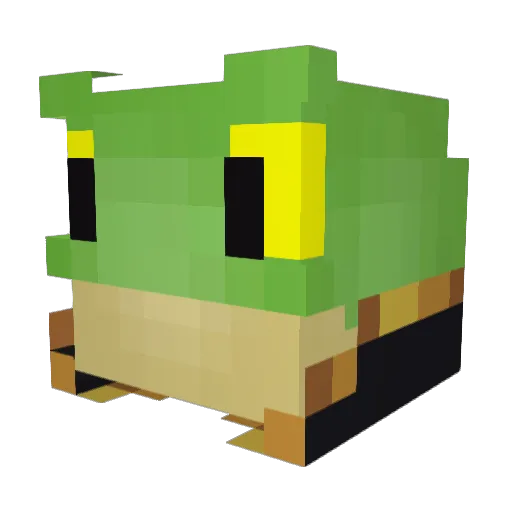 Unpertentiousil Minecraft avatar head, 3D render