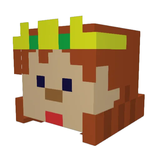 Unpip0 Minecraft avatar head, 3D render