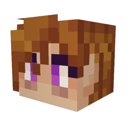 UnpluggedSpirit Minecraft avatar head, 3D render
