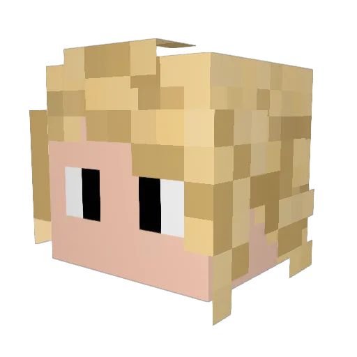 Unreck Minecraft avatar head, 3D render
