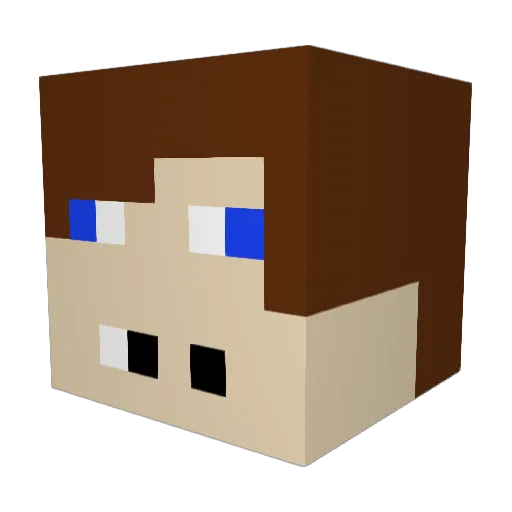 Unsatisfied Minecraft avatar head, 3D render