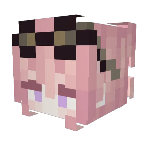 Unshattered Minecraft avatar head, 3D render