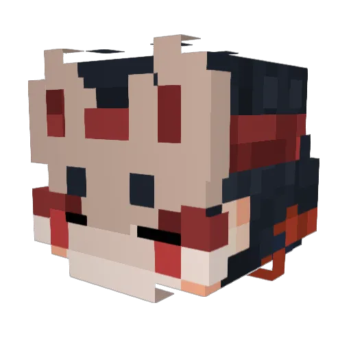 Unshroud Minecraft avatar head, 3D render