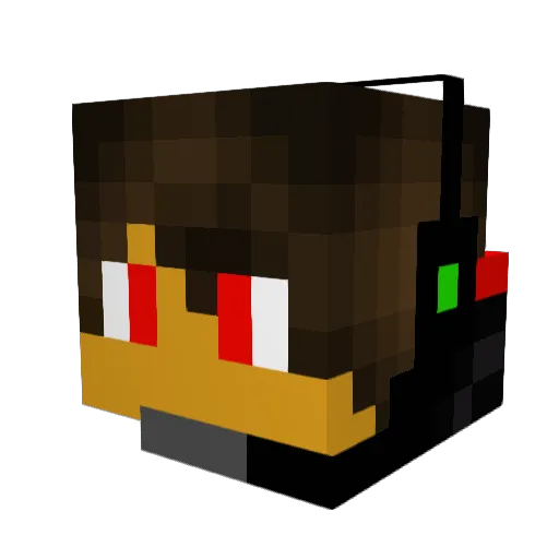 UnskilledJumper Minecraft avatar head, 3D render