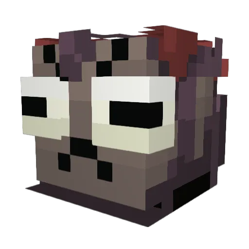 Unsp1n3 Minecraft avatar head, 3D render