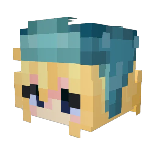 Unsureluck Minecraft avatar head, 3D render