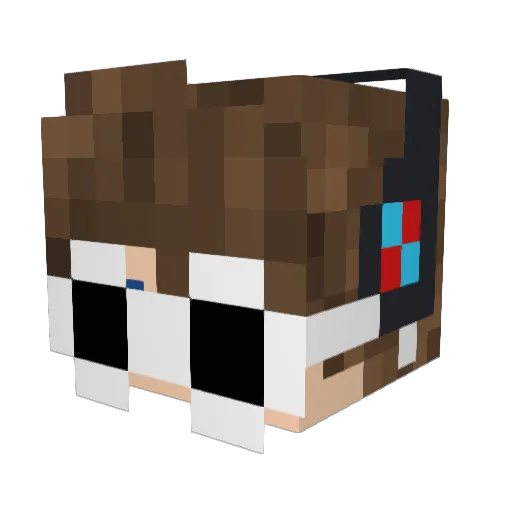 Unsympathetic Minecraft avatar head, 3D render