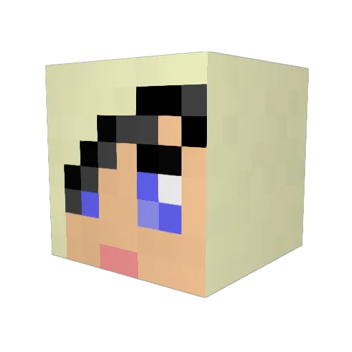 Untaetig Minecraft avatar head, 3D render