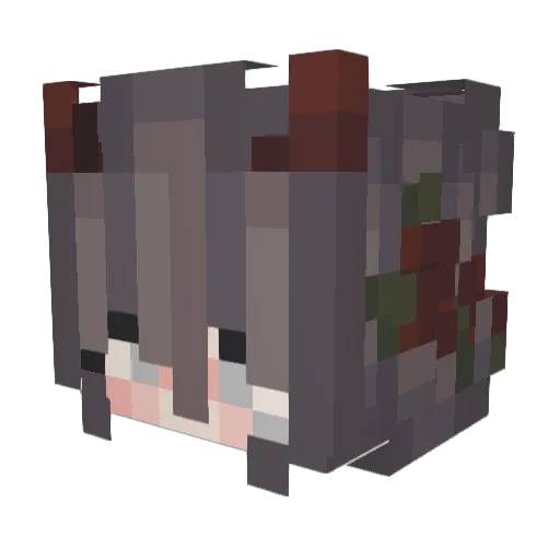 UntalentedPuppet Minecraft avatar head, 3D render