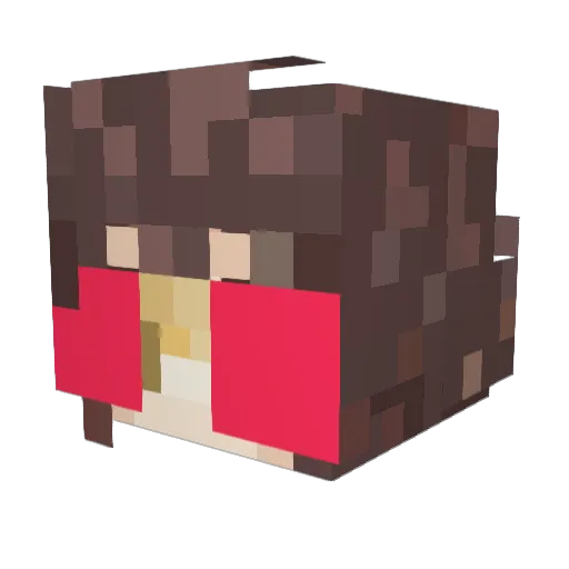 Untextured_Mesh Minecraft avatar head, 3D render