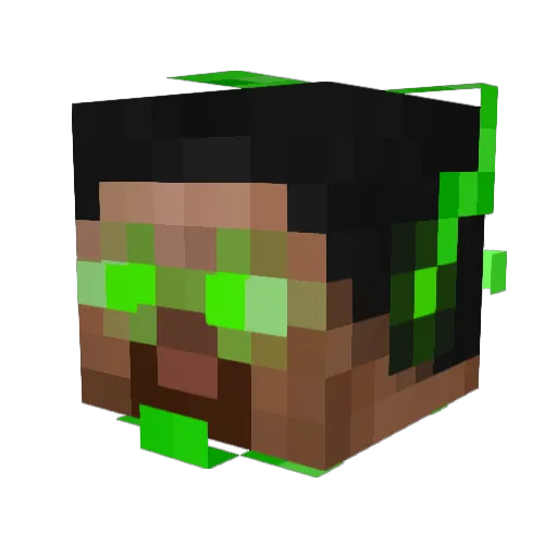 UntrainedMonkey Minecraft avatar head, 3D render