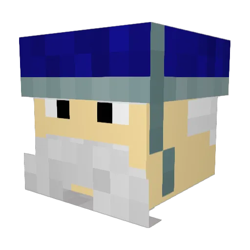 UntrainedWizard Minecraft avatar head, 3D render